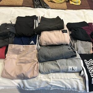 I have 14 pairs of jogging pants, Leggins. Nike Adidas, true religion, pink.